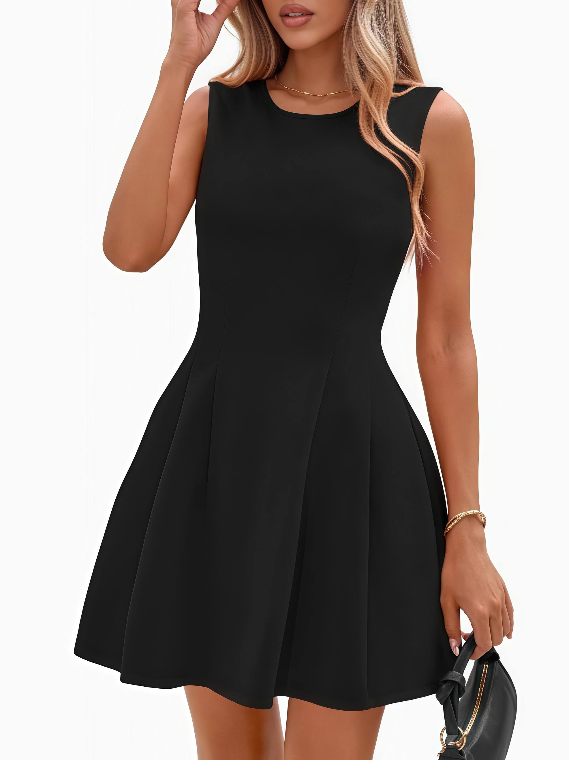 Etpr Womens Summer Sleeveless Mini Dress 2026 Elegant Classy Boat Neck A Line Cocktail Party Short Dresses
