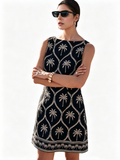 2026 New Fashionable Elegant Sleeveless White Floral Embroidery Romantic Fresh Vacation Dress