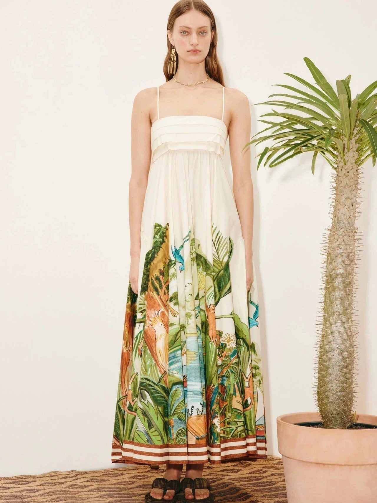 New summer resort style casual sundress with a full skirt
