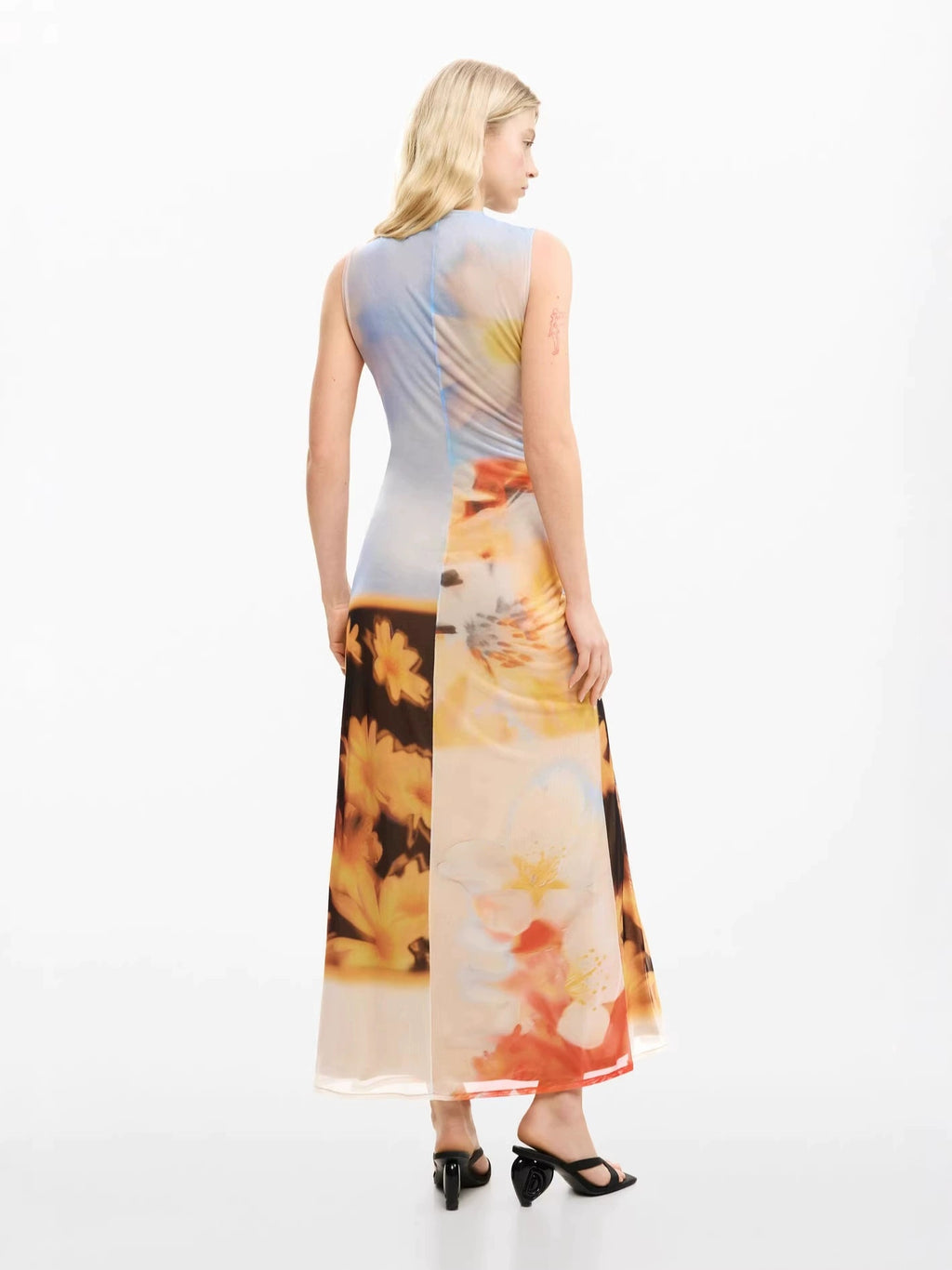 Summer Fashion Sexy Hot Girl Niche Ruffled Side Slit Long Dopamine Dress for Women