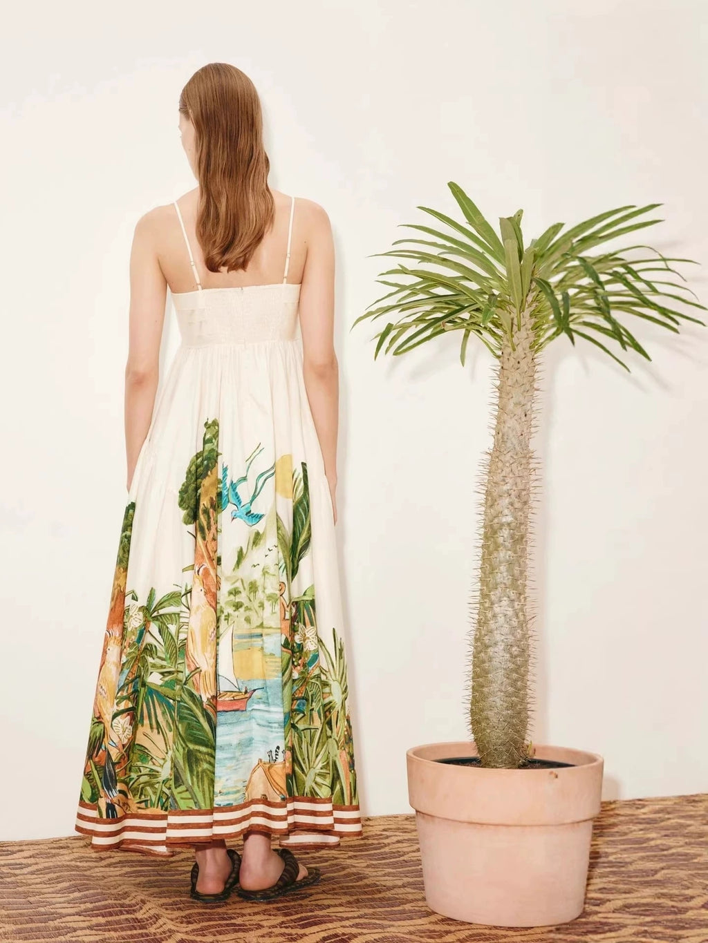 New summer resort style casual sundress with a full skirt