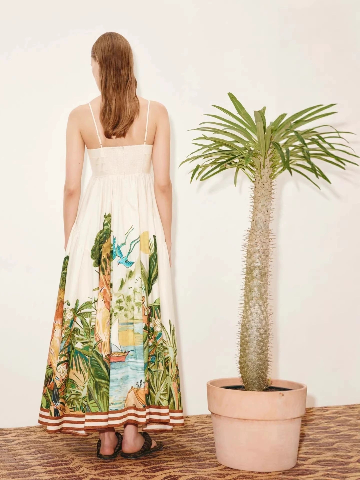 New summer resort style casual sundress with a full skirt