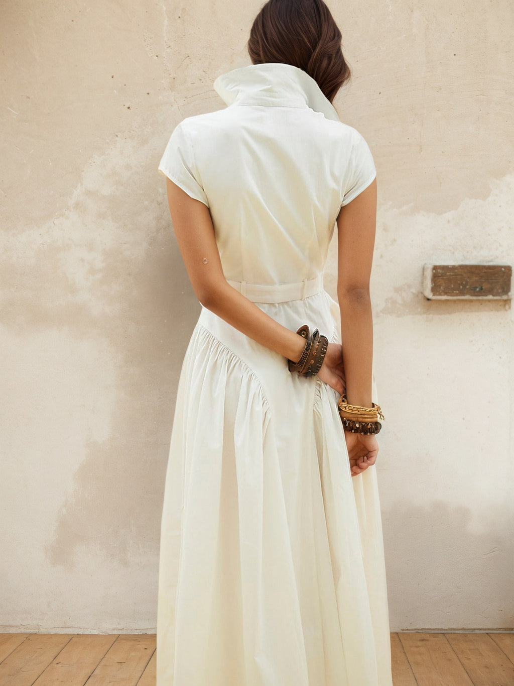 New summer style, collared long dress, single-breasted, slimming and flattering, fashionable and simple, suitable for commuting women