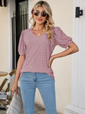 Summer New Style T-shirt with Hollow-out Cutouts, Round Neck, Ruffled Trim for Women