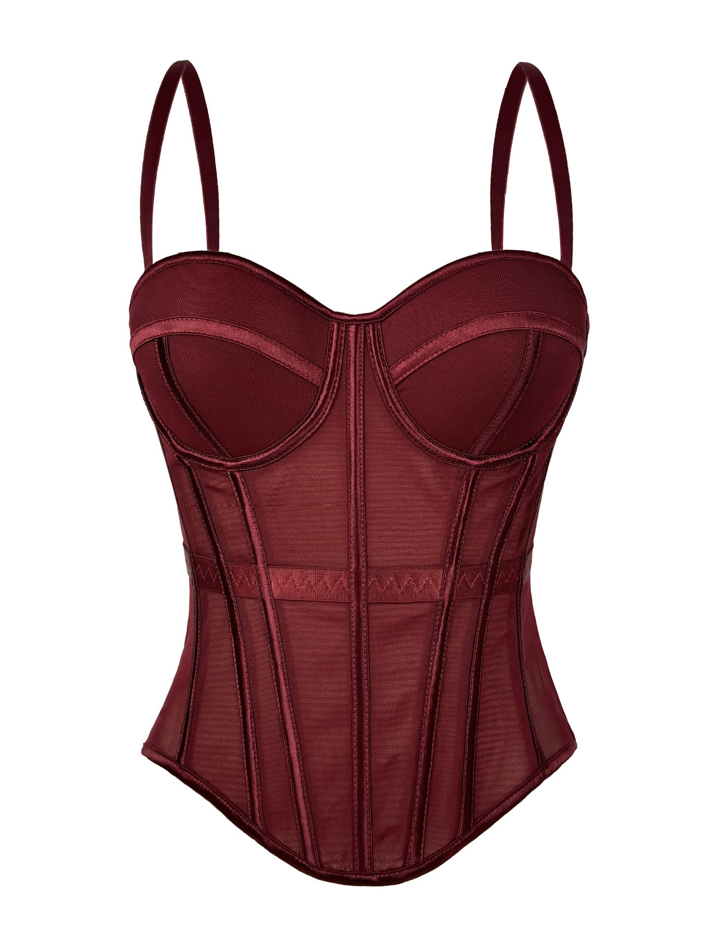 2026 Summer New Solid Color Fashionable Fishbone Shapewear Bra, Slimming Waist-cinching Mesh Camisole with Padded Chest Top