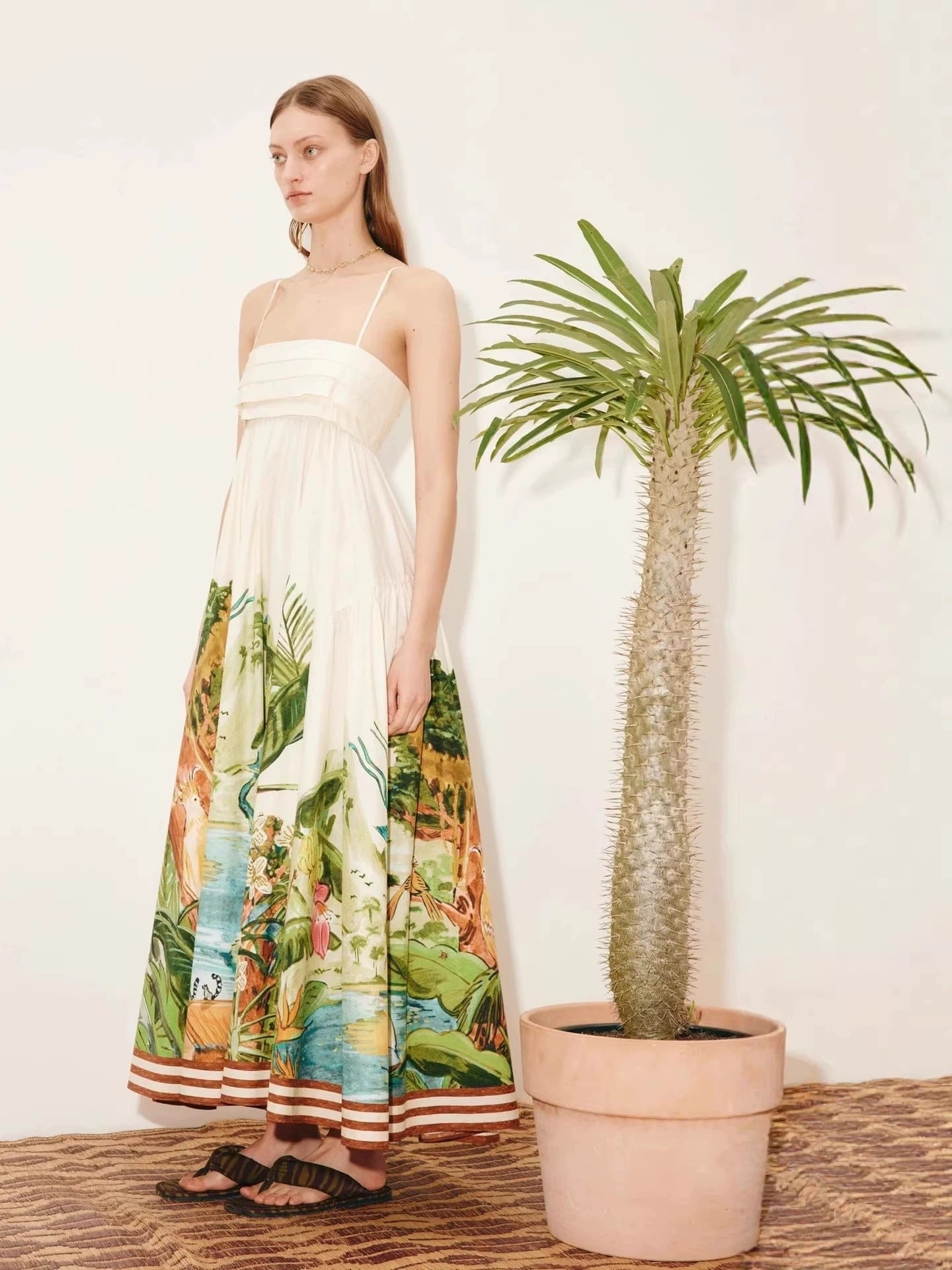 New summer resort style casual sundress with a full skirt