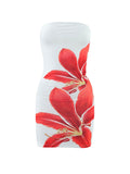 Summer sexy women's strapless floral print slim-fit bodycon short dress