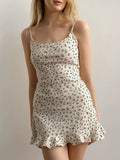 New summer knitted soft and breathable printed camisole nightgown for women, perfect for loungewear