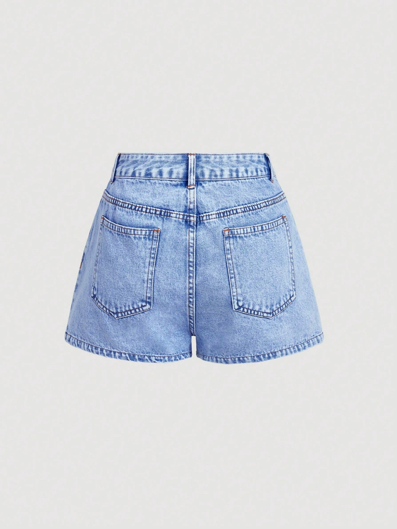 Summer Pink Flower Embroidered Casual Denim Short High Rise Loose Fit Jeans Shorts