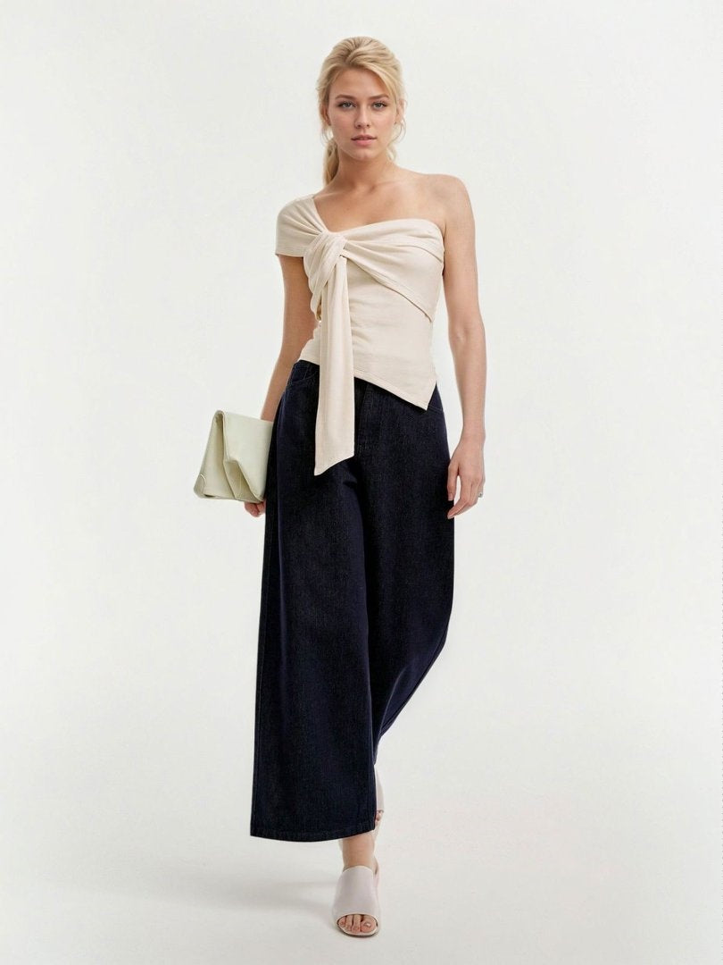 New summer style, sophisticated and elegant, off-shoulder sexy sleeveless T-shirt for women